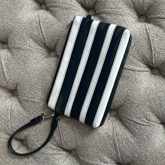 Striped Leather Wristlet - Picture 2 of 10